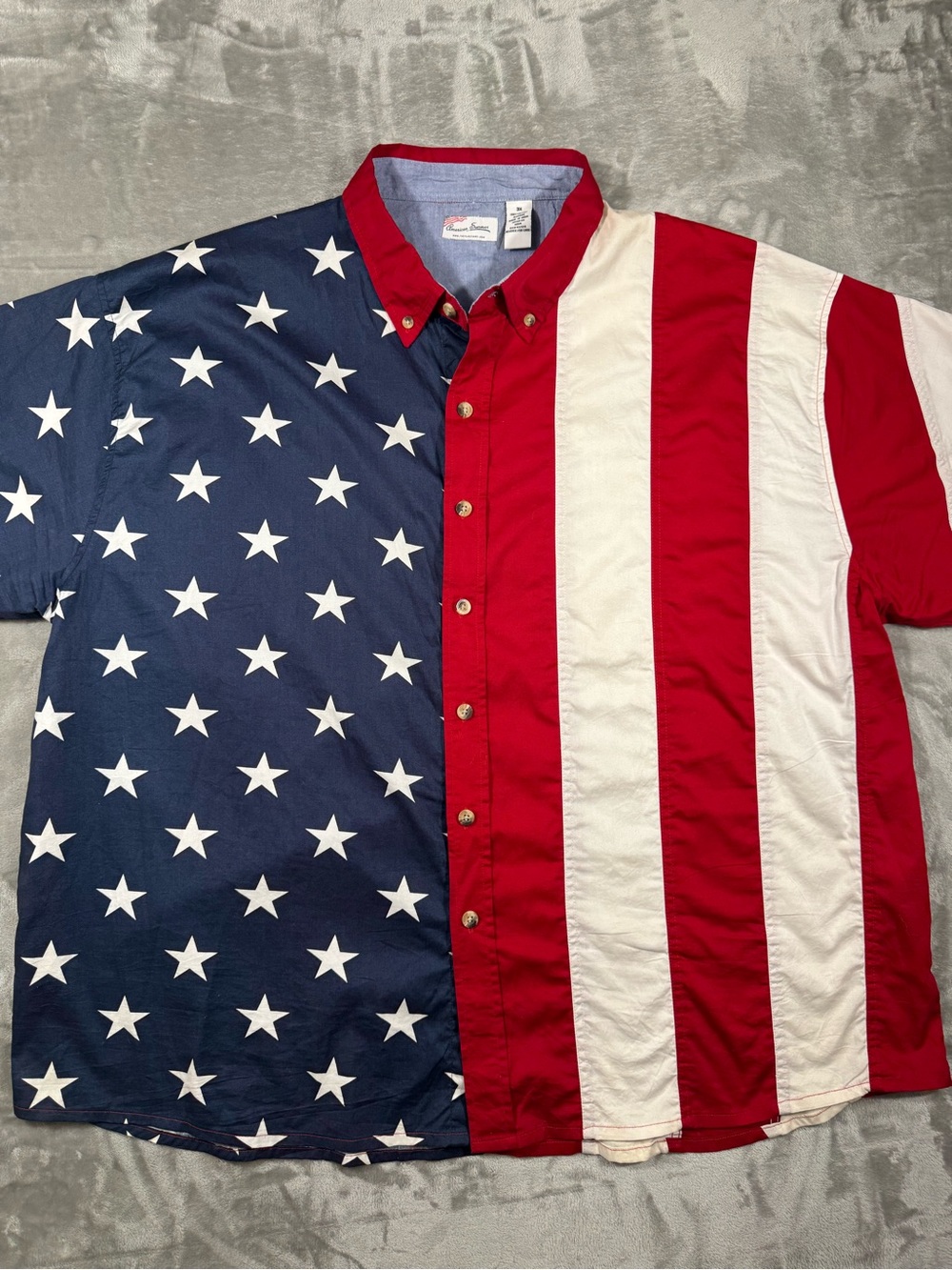 American Summer Shirt 3XL Red White Blue USA Flag American Patriotic